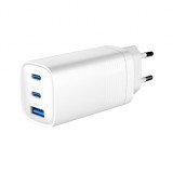 GEMBIRD TA-UC-PDQC65-01-W 3-port 65W GaN USB PowerDelivery fast charger fehér