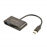 GEMBIRD UHB-CR3-02 Compact USB Type-C SDXC combo card reader fekete