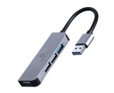 Gembird UHB-U3P1U2P3-01 dokkoló Vezetékes USB 3.1  Gen 1 Type-A Ezüst
