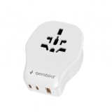 Gembird Universal travel power adapter 20W White TPA-1A2C20-02-W