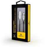 Gembird USB-A 2.0 -> USB-B 2.0 micro M/M adatkábel 2m piros Premium rubber