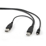 Gembird USB-A 2.0 -> USB-B 2.0 mini M/M adatkábel 0.9m fekete