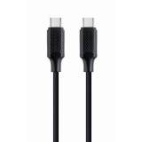 Gembird USB-C apa - USB-C apa 2.0 Adat és töltő kábel - Fekete (1,5m) (CC-USB2-CMCM100-1.5M)