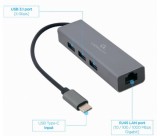 Gembird USB-C Gigabit network adapter with 3-port