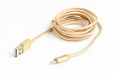 Gembird USB to 8-pin cable, cotton braided, metal connectors, 1.8m, gold CCB-mUSB2B-AMLM-6-G
