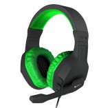 Genesis Argon 200 Gamer mikrofonos sztereo fejhallgató, zöld