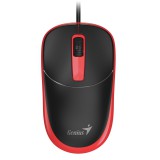 Genius DX-123, 3 gomb, 1200 DPI, USB, Fekete-Piros, Vezetékes Egér
