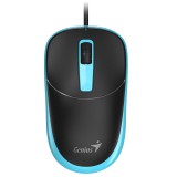 Genius DX-123, 3 gomb, 1200 DPI, USB, Kék-Fekete, Vezetékes Egér