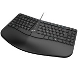 Genius Ergo KB-700, USB, Fekete, Vezetékes, Ergonomikus billentyűzet