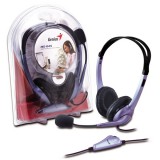 Genius fejhallgató - hs-04s (3.5mm jack, hanger&#337;szabályozó, mikrofon, lila-fekete) 31710025100