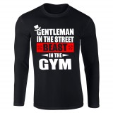Gentleman in the street, beast in the gym - hosszú ujjú felső (fekete)