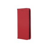 Genuine Leather Apple iPhone 13 Pro Max (6.7) oldalra nyíló mágneses bőrhatású könyv tok szilikon belsővel piros