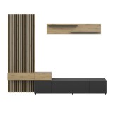 GERBOR BEKKA Plus nappali bútor szett tv-állvánnyal - artisan tölgy/fekete