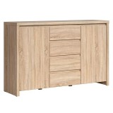 GERBOR KASIA 010 - 2-ajtós, 4-fiókos komód (sonoma tölgy) KOM2D4S