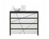 GERBOR KASIA MDF négy fiókos komód (KOM4S) - wenge magic/snow white