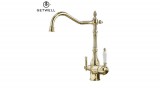 GetWell Heron-P, két karos, 3 utas Konyhai csap víztisztítókhoz Arany színben