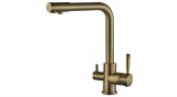 GetWell Simple, kétkaros, 3 utas Konyhai Csap Víztisztítókhoz Bronz színben