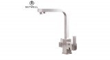 GetWell Square-S, két karos, 3 utas Konyhai Csap Víztisztítókhoz Nikkel színben