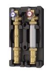 Giacomini R586RY111 Hidraulikus blokk, 1˝ direkt kőr, szivattyú nélkül, szigetelve, hőmérőkkel