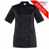 Giblor&#039;s MAYA - fekete, női, rövid ujjú szakácskabát