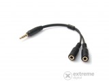 Gigapack 3.5mm jack dugó - jack aljzat, mikrofon aljzat audió adapter, 10 cm, fekete