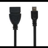 Gigapack Adapter kábel, microUSB - USB, pendrive csatlakoztatásához, OTG (CA-157 / ET-R205UBE kompatibilis) FEKETE (5996457278312) - Adatkábel
