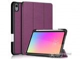 Gigapack álló, bőr hatású aktív flip tok Apple iPAD mini 6 (2021) készülékhez, lila