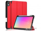 Gigapack álló, bőr hatású aktív flip tok Apple iPAD mini 6 (2021) készülékhez, piros