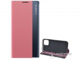 Gigapack álló, bőr hatású aktív flip tok Apple iPhone 12 mini készülékhez, rózsaszín