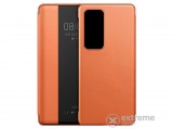 Gigapack álló, bőr hatású aktív flip tok Huawei P40 Pro 5G készülékhez, narancssárga