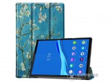 Gigapack álló, bőr hatású, aktív flip tok Lenovo Tab M10 Plus (TB-X606F) készülékhez, kék, virág mintás
