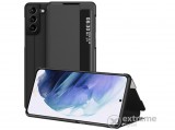 Gigapack álló, bőr hatású aktív flip tok Samsung Galaxy S21 Plus (SM-G996) 5G készülékhez, fekete