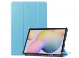 Gigapack álló, bőr hatású aktív flip tok Samsung Galaxy Tab S7 LTE 5G (SM-T876) készülékhez, világoskék