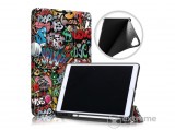 Gigapack álló, bőr hatású flip tok Apple iPAD 10.2 (2019) készülékhez, színes, graffiti mintás