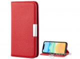 Gigapack álló, bőr hatású flip tok Apple iPhone 12 mini készülékhez, piros