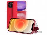 Gigapack álló, bőr hatású flip tok Apple iPhone 12 mini készülékhez, piros