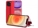 Gigapack álló, bőr hatású flip tok Apple iPhone 12 Pro Max készülékhez, piros