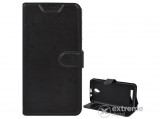 Gigapack álló, bőr hatású flip tok Doogee X10 készülékhez, fekete