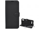 Gigapack álló, bőr hatású flip tok Doogee X90 készülékhez, fekete