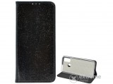 Gigapack álló, bőr hatású, flip tok Huawei P Smart (2020) készülékhez, csillogó fekete
