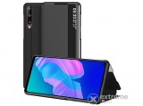 Gigapack álló, bőr hatású flip tok Huawei P40 Lite E készülékhez, fekete