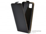 Gigapack álló, bőr hatású flip tok Huawei Y5p készülékhez, fekete
