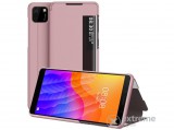 Gigapack álló, bőr hatású flip tok Huawei Y5p készülékhez, rózsaszín