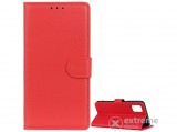 Gigapack álló, bőr hatású flip tok LG K52 készülékhez, piros