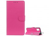 Gigapack álló, bőr hatású flip tok LG K52 készülékhez, rózsaszín