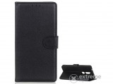 Gigapack álló, bőr hatású flip tok Nokia 2.4 készülékhez, fekete