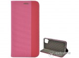 Gigapack álló, bőr hatású flip tok Samsung Galaxy A12 (SM-A125F) készülékhez, rózsaszín, textil mintás