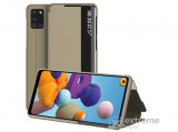 Gigapack álló, bőr hatású flip tok Samsung Galaxy A21s (SM-A217F) készülékhez, barna