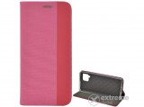 Gigapack álló, bőr hatású flip tok Samsung Galaxy A42 5G (SM-A425F) készülékhez, rózsaszín, textil mintás