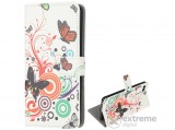 Gigapack álló, bőr hatású flip tok Samsung Galaxy Note 20 (SM-N980F) készülékhez, fehér, pillangó, körmintás